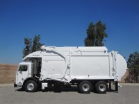 2012 Peterbilt 320 with McNeilus Pacific 40yd CNG Front Loader Refuse Truck