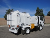 2008 GMC W5500 with Amrep Satellite 6yd Side Loader Refuse Truck