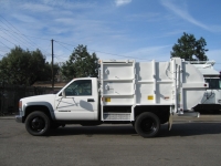 2002 Chevy 3500HD with Pak-Rat 6yd Side Loader Refuse Truck