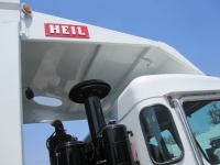 2015 Peterbilt 320 with Heil Half/Pack 40yd CNG Front Loader Refuse Truck