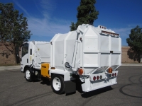 2008 GMC W5500 with Amrep Satellite 6yd Side Loader Refuse Truck