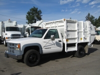 2002 Chevy 3500HD with Pak-Rat 6yd Side Loader Refuse Truck