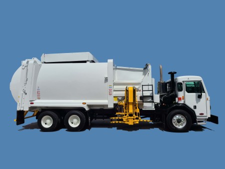 2020 Peterbilt 520 CNG with New Way Sidewinder 31yd Automated Side Loader Refuse Truck