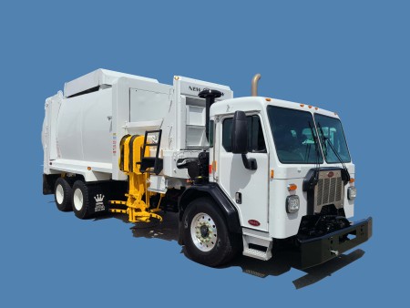 2020 Peterbilt 520 CNG with New Way Sidewinder 31yd Automated Side Loader Refuse Truck
