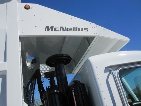 2014 Peterbilt 320 with McNeilus Atlantic 40yd CNG Front Loader Refuse Truck